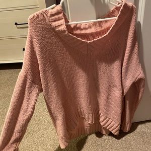 Super soft and comfortable pink sweater.